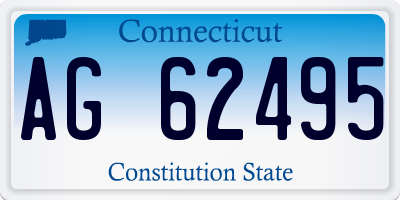 CT license plate AG62495