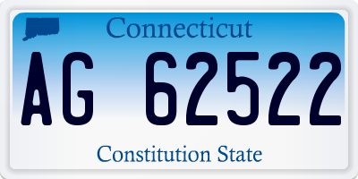 CT license plate AG62522