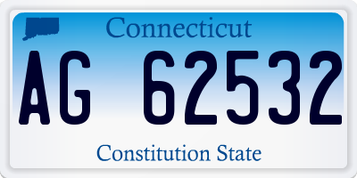 CT license plate AG62532