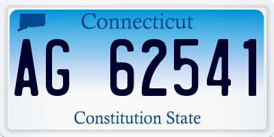 CT license plate AG62541