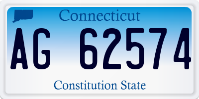 CT license plate AG62574