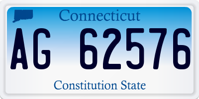 CT license plate AG62576