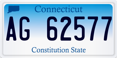 CT license plate AG62577