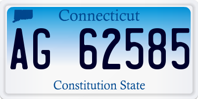 CT license plate AG62585