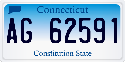 CT license plate AG62591