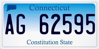 CT license plate AG62595