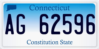 CT license plate AG62596