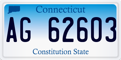 CT license plate AG62603