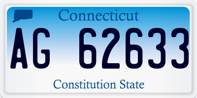CT license plate AG62633