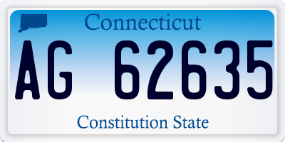 CT license plate AG62635