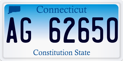 CT license plate AG62650