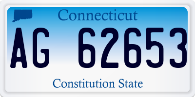 CT license plate AG62653