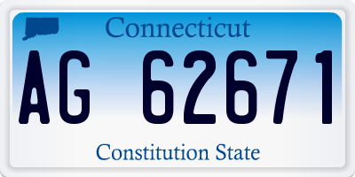 CT license plate AG62671
