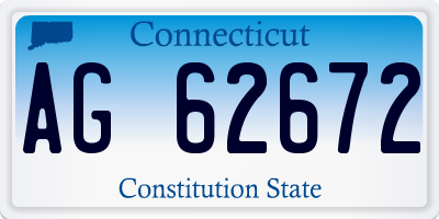 CT license plate AG62672