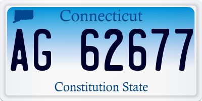 CT license plate AG62677