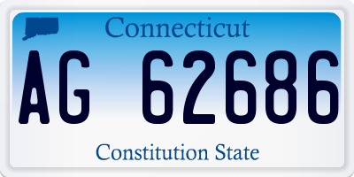 CT license plate AG62686