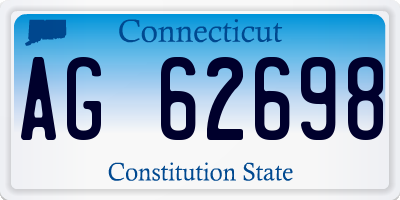 CT license plate AG62698