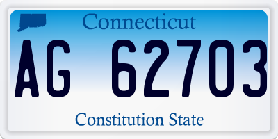CT license plate AG62703