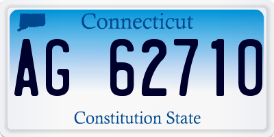 CT license plate AG62710