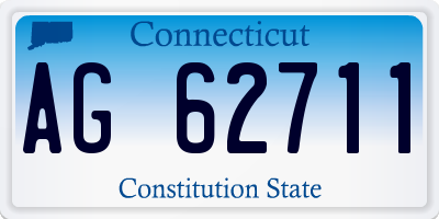 CT license plate AG62711