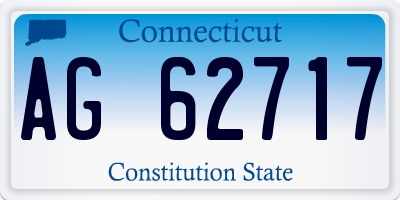 CT license plate AG62717