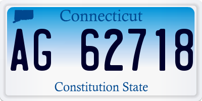 CT license plate AG62718