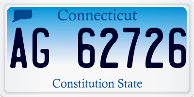 CT license plate AG62726