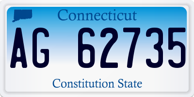 CT license plate AG62735