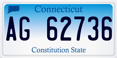 CT license plate AG62736
