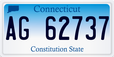 CT license plate AG62737