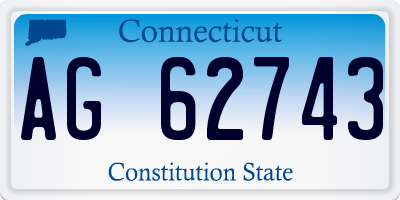 CT license plate AG62743