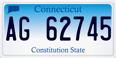 CT license plate AG62745