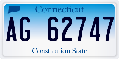 CT license plate AG62747