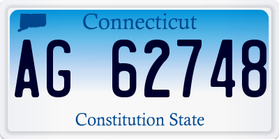 CT license plate AG62748