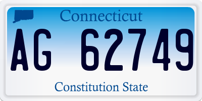 CT license plate AG62749