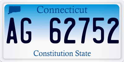 CT license plate AG62752