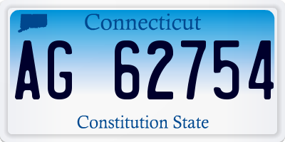 CT license plate AG62754
