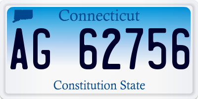 CT license plate AG62756