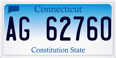 CT license plate AG62760