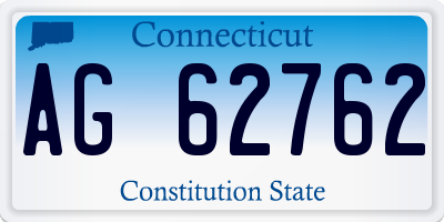 CT license plate AG62762