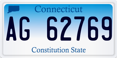 CT license plate AG62769
