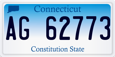 CT license plate AG62773