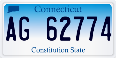 CT license plate AG62774