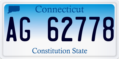 CT license plate AG62778