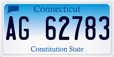 CT license plate AG62783