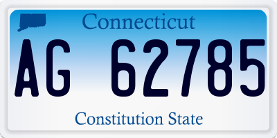 CT license plate AG62785