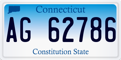 CT license plate AG62786