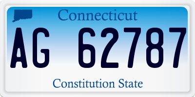 CT license plate AG62787