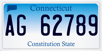 CT license plate AG62789
