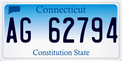 CT license plate AG62794